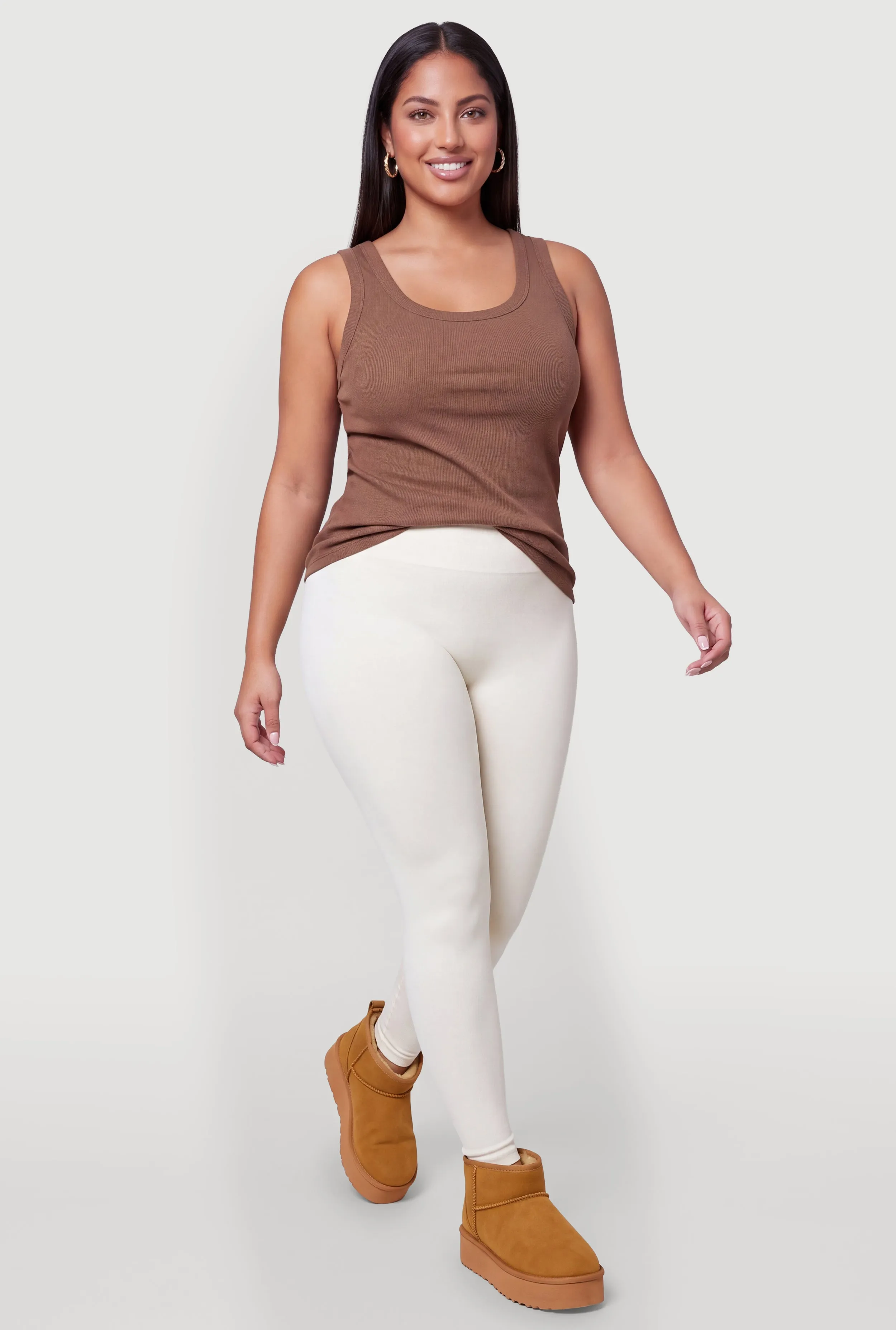 Plus Size High Waisted Fleece Lined Seamless Leggings sold by Rainbow product image thumbnail 2