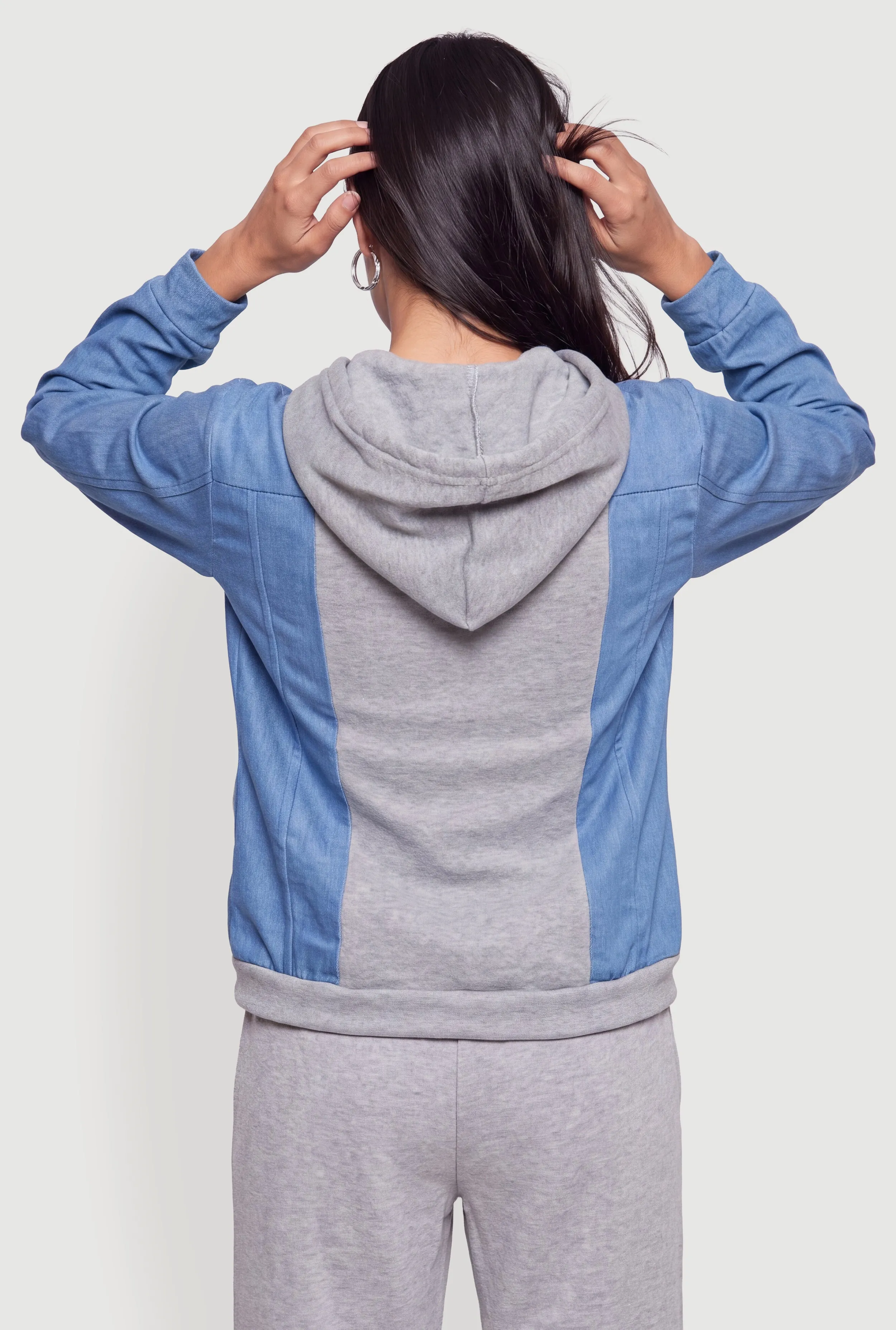 Denim Detail Fleece Lined Brooklyn Graphic Hoodie sold by Rainbow product image thumbnail 5