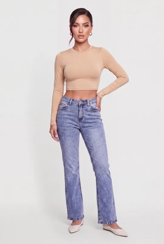 Crew Neck Long Sleeve Crop Top made by Daisy