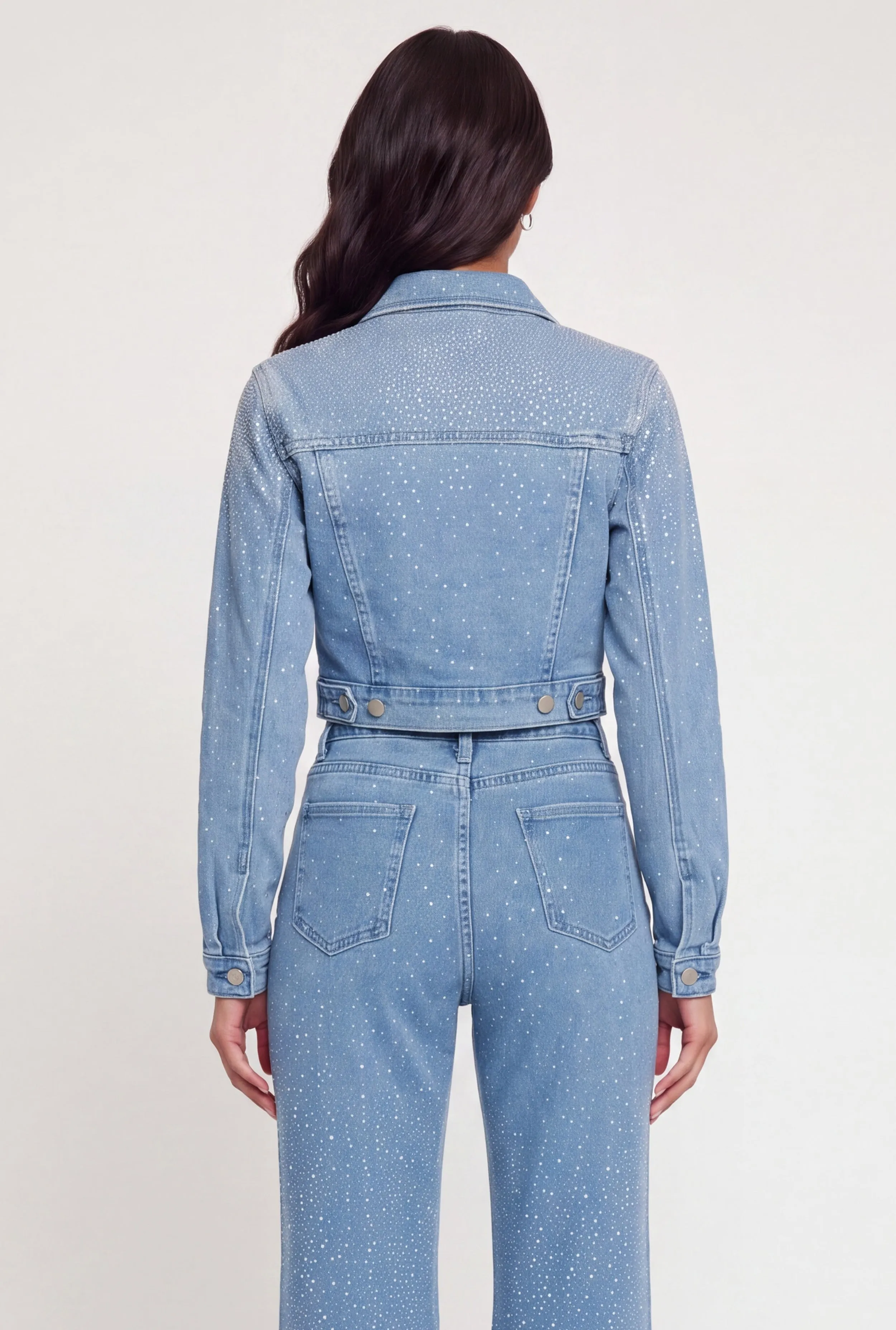 Rhinestones Cropped Denim Jacket sold by Rainbow product image thumbnail 5