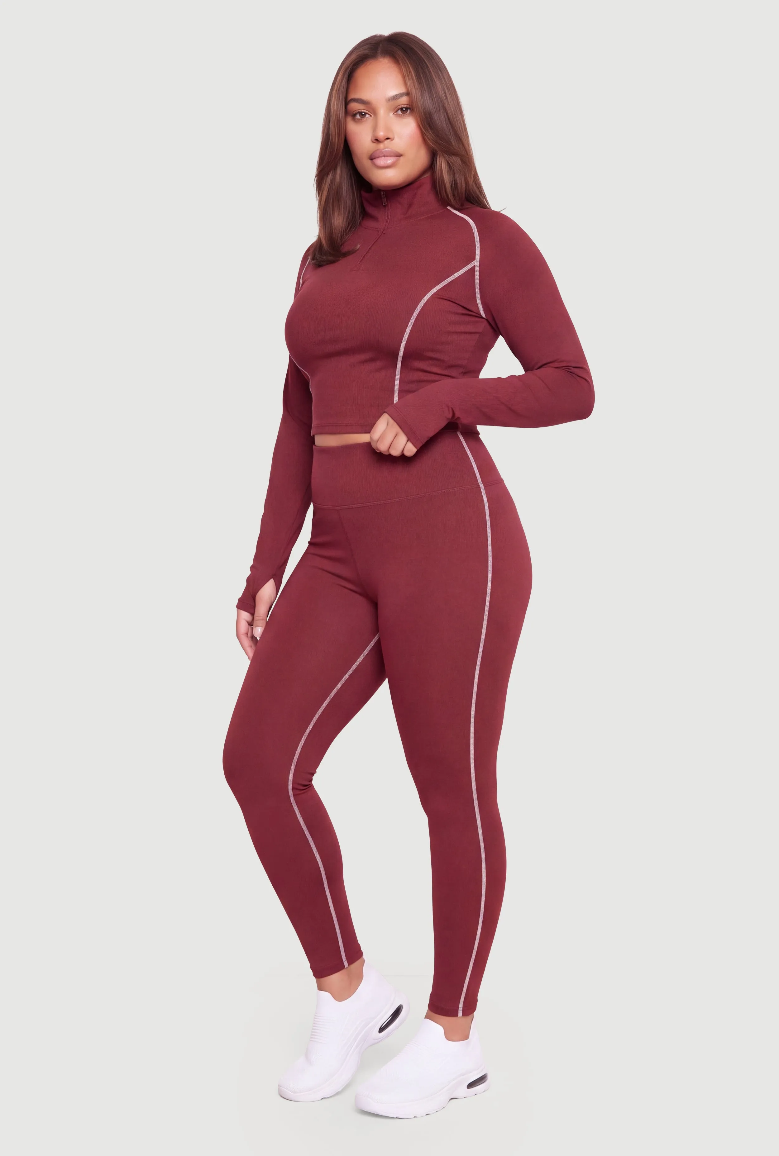 Plus Size Contrast Piping Trim Leggings sold by Rainbow product image thumbnail 2