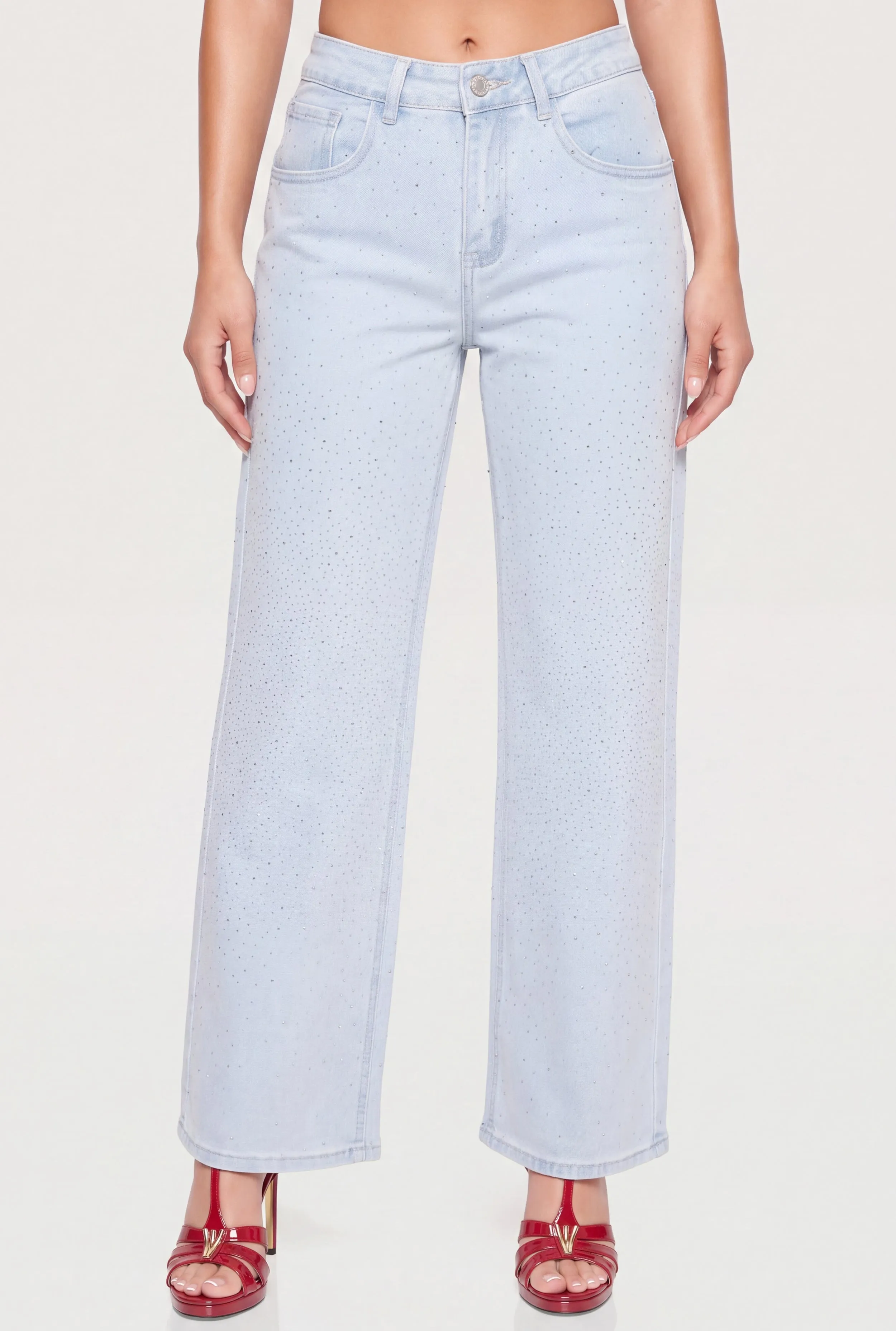 Rhinestone Straight Leg Jeans sold by Rainbow product image thumbnail 3