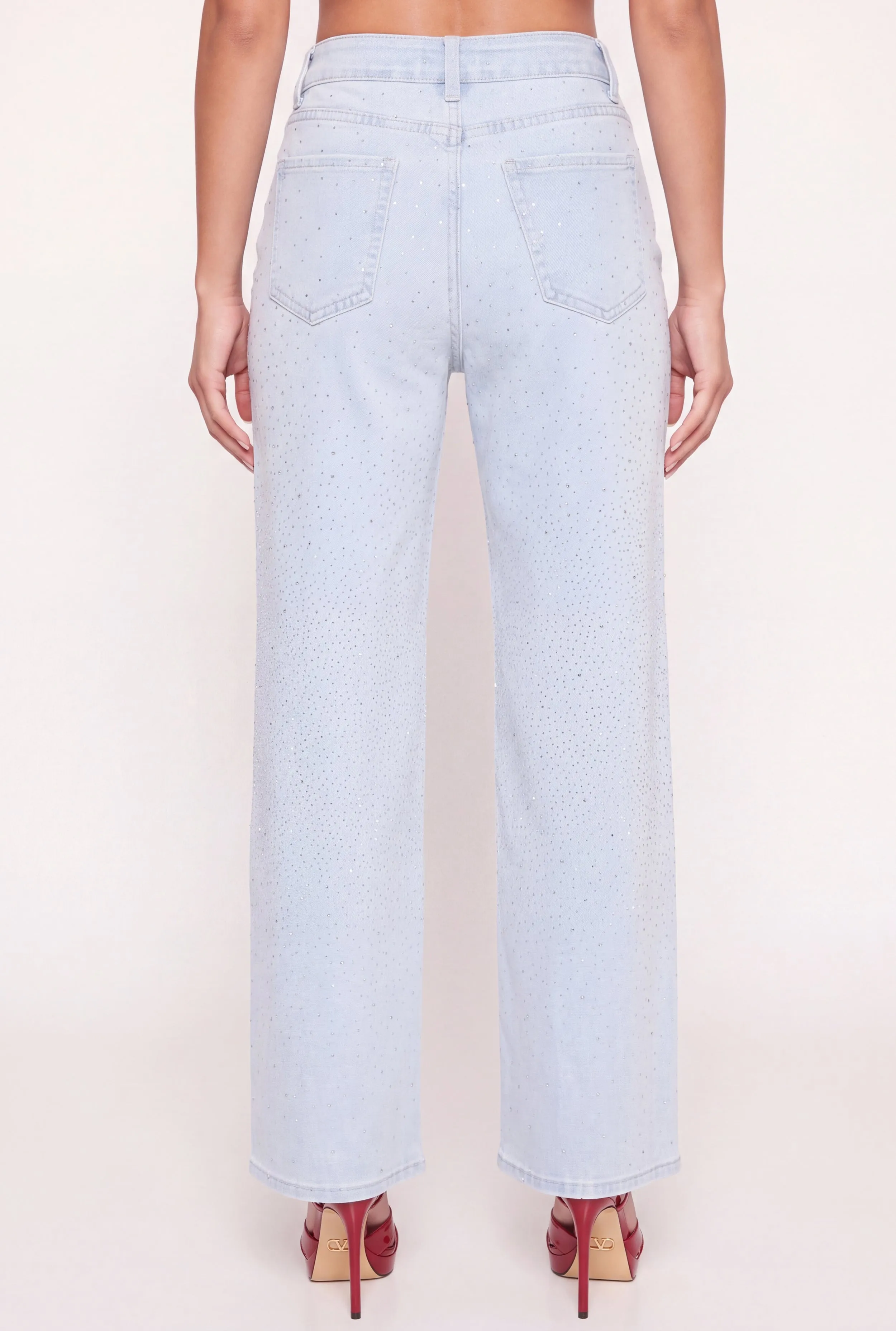 Rhinestone Straight Leg Jeans sold by Rainbow product image thumbnail 5