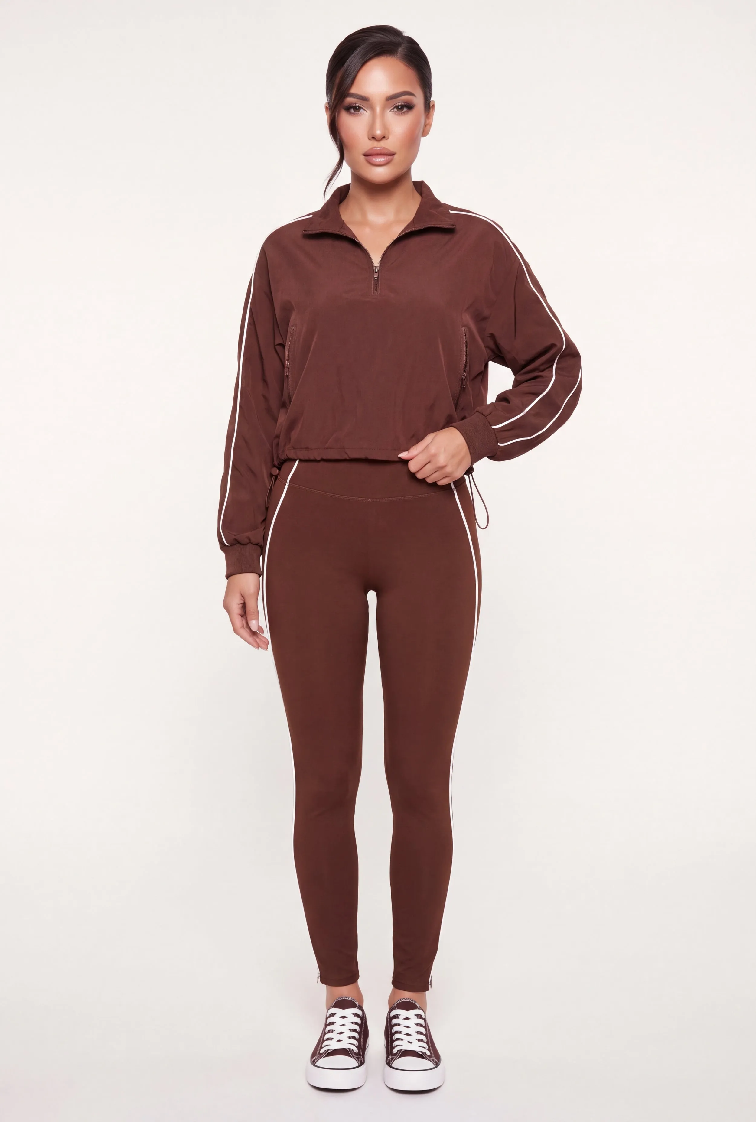 Contrast Piping Trim High Waisted Leggings sold by Rainbow product image thumbnail 2