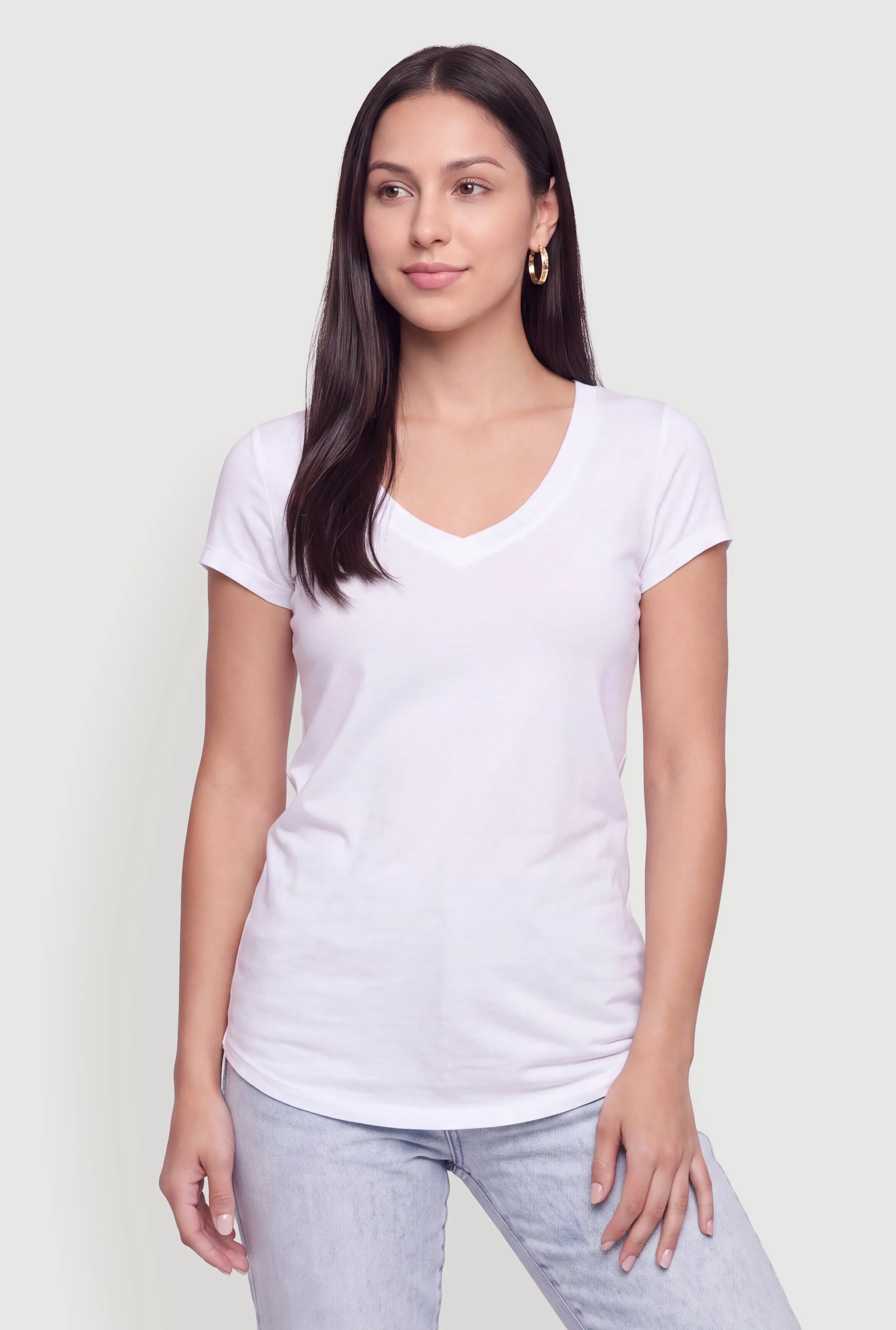 Short Sleeve V-Neck Tee sold by Rainbow product image thumbnail 2