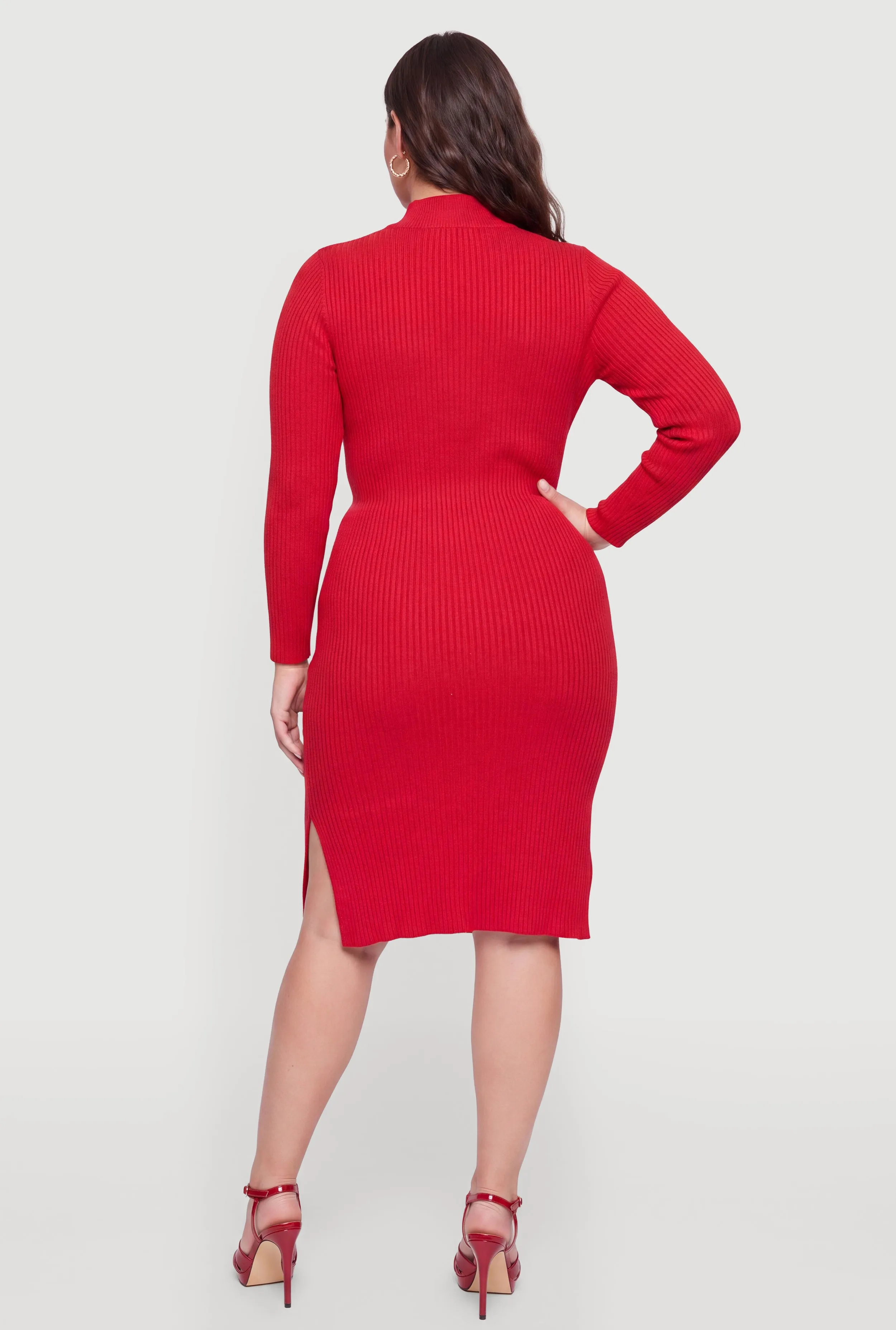 Plus Size Chain Link Belted Front Sweater Dress sold by Rainbow product image thumbnail 3