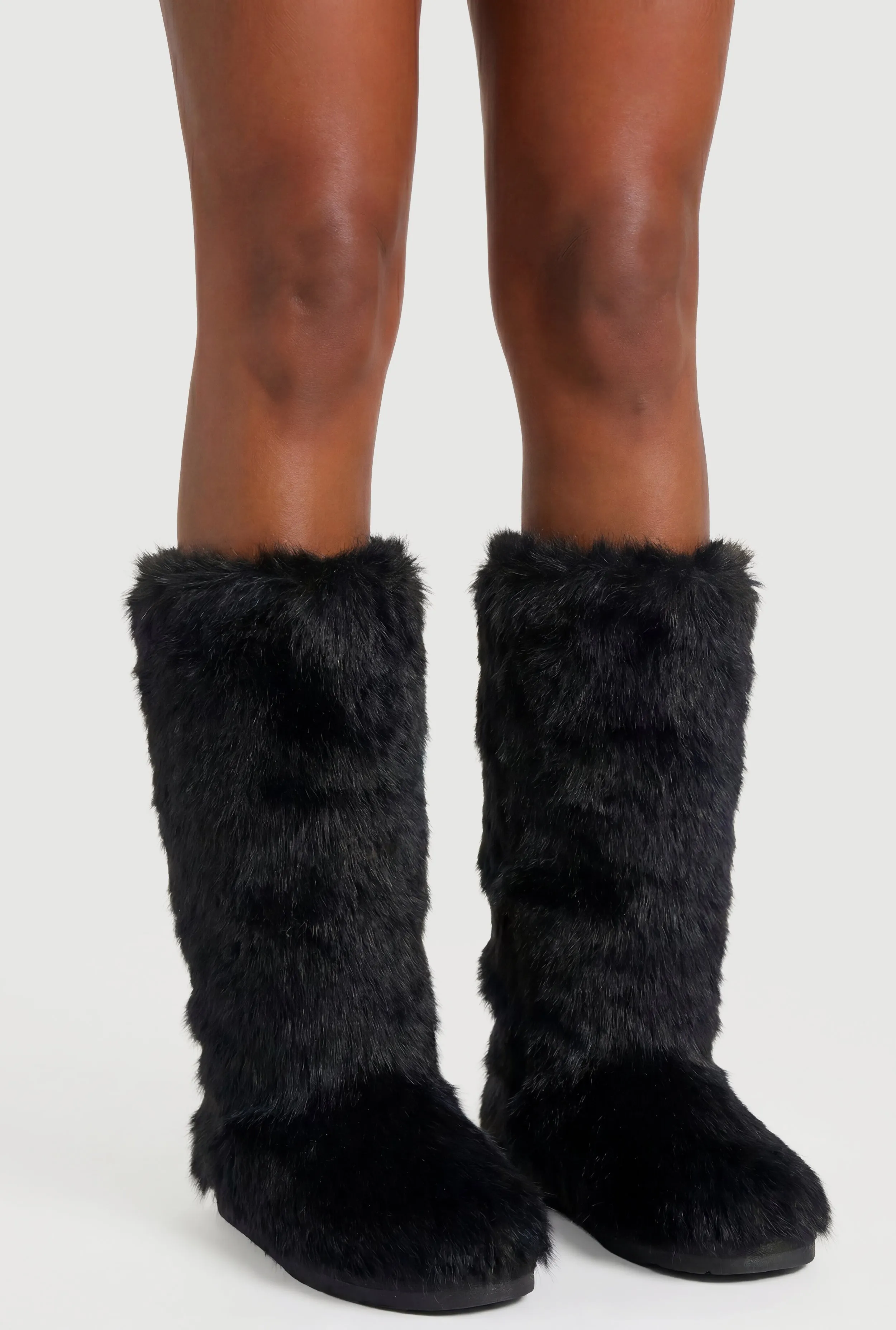 Faux Fur Mid Calf Boots sold by Rainbow