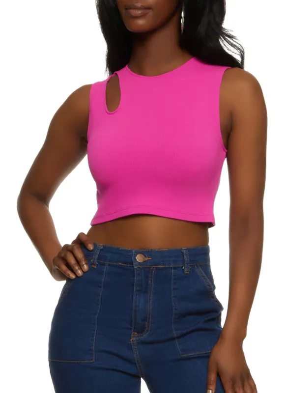 Cut Out Detail Crop Top sold by Rainbow