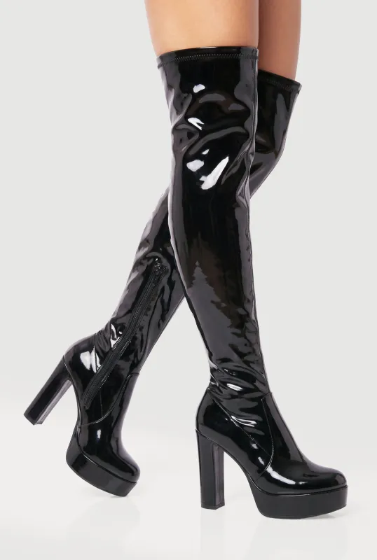 Thigh High Platform Boots made by Rainbow