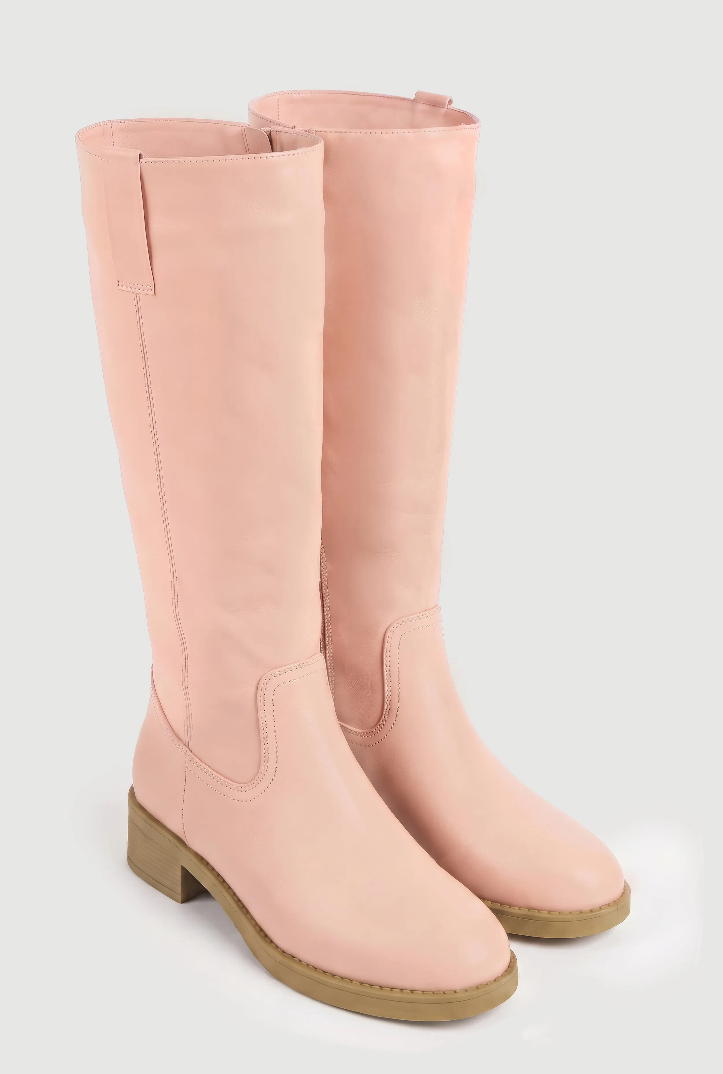 Faux Leather Round Toe Side Zip Boots sold by Rainbow product image thumbnail 2