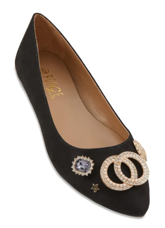 Charm Pendant Pointed Toe Flats sold by Rainbow