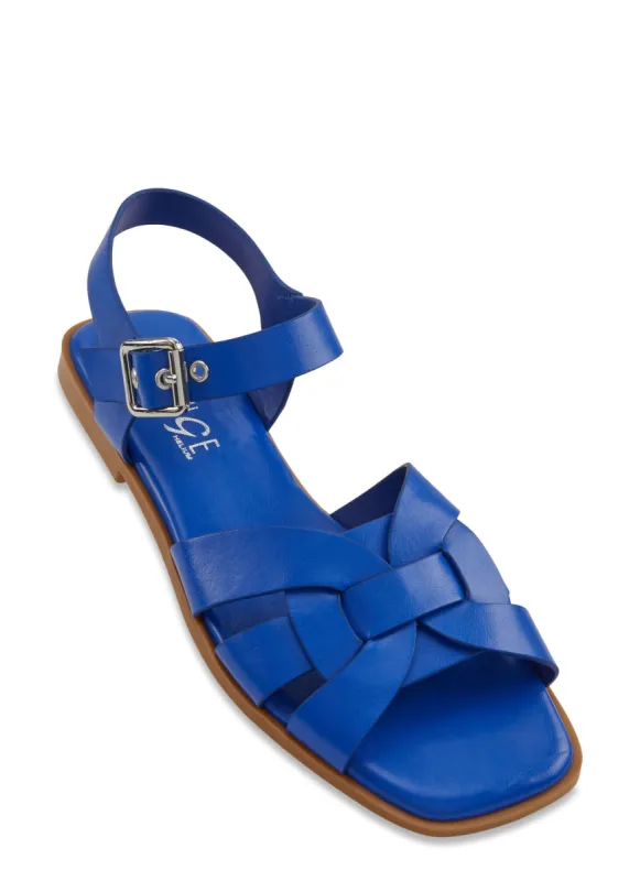 Woven Band Buckle Strap Sandals sold by Rainbow