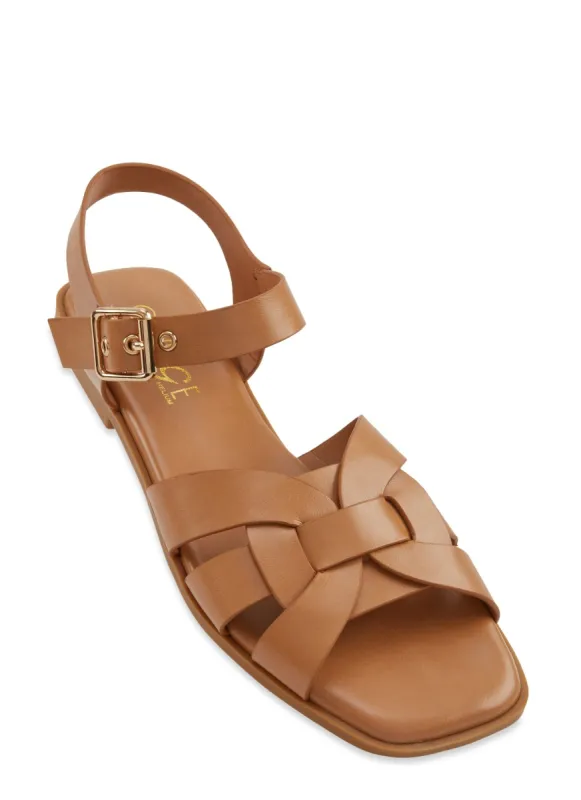 Woven Band Buckle Strap Sandals sold by Rainbow