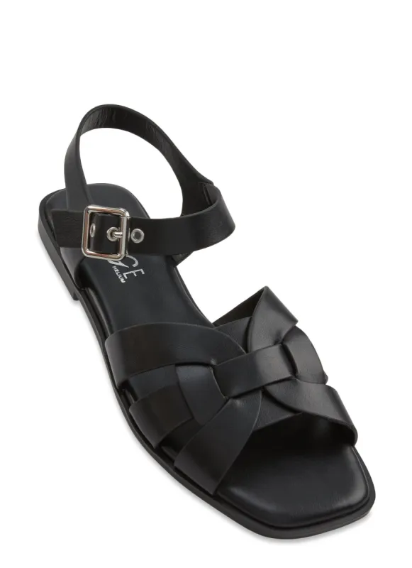 Woven Band Buckle Strap Sandals sold by Rainbow