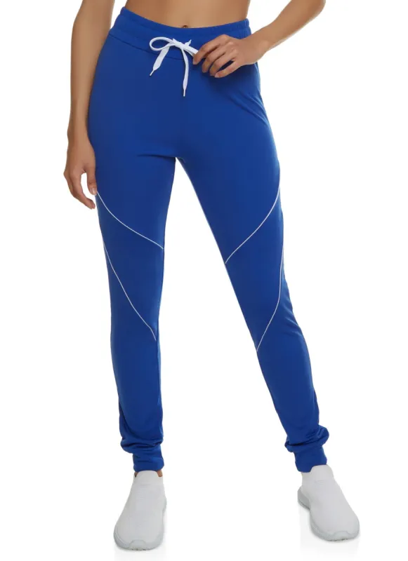 High Waist Contrast Piping Joggers sold by Rainbow