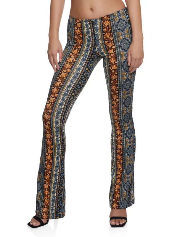 Border Print Flare Pants sold by Rainbow