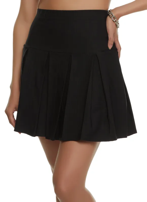 Crepe Knit Pleated Mini Skirt sold by Rainbow