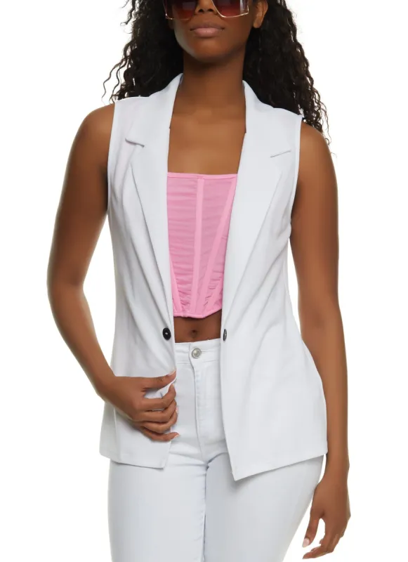 Crepe Knit Single Button Blazer Vest sold by Rainbow