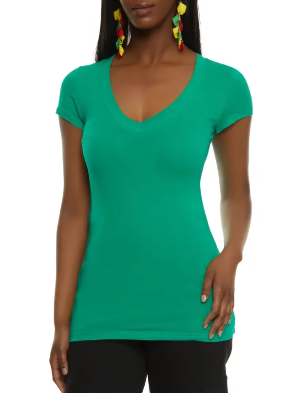 V Neck Short Sleeve T Shirt sold by Rainbow