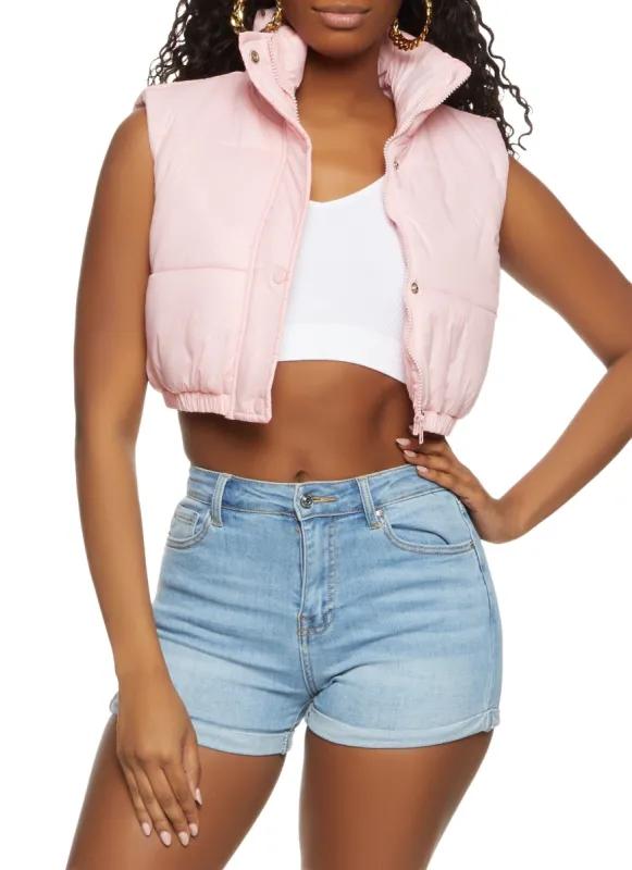 Cropped Puffer Vest sold by Rainbow