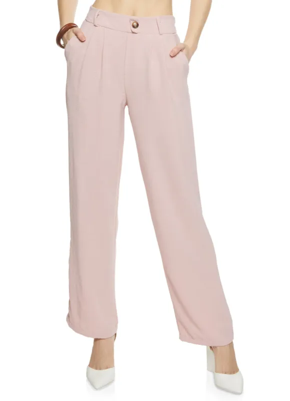 Pleated Front Wide Leg Pants sold by Rainbow