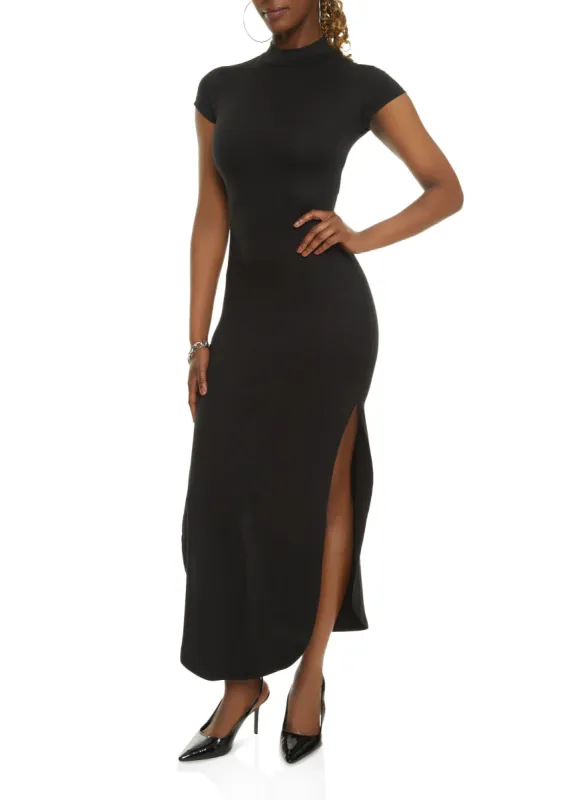 Cut Out Mock Neck Maxi Dress sold by Rainbow