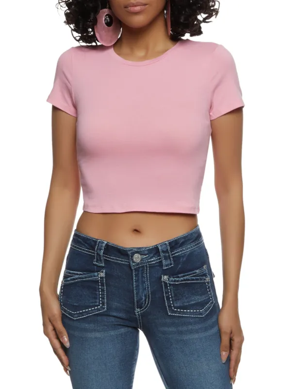 Basic Crew Neck Cropped Tee sold by Rainbow