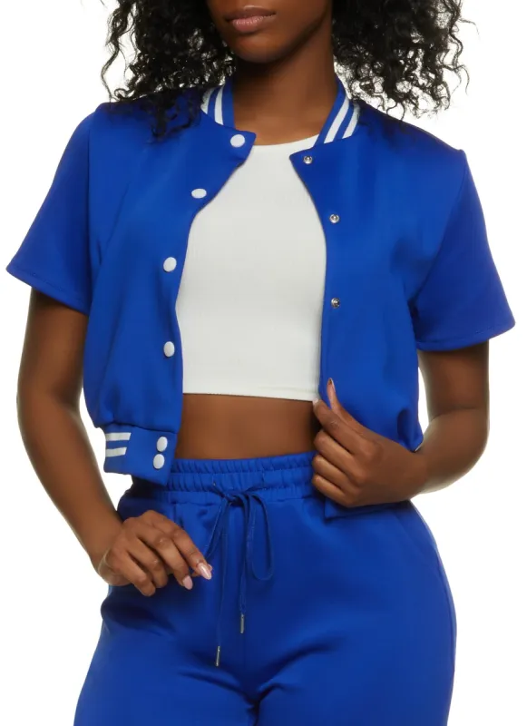 Scuba Cropped Varsity Jacket sold by Rainbow