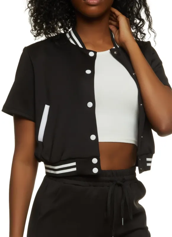 Scuba Cropped Varsity Jacket sold by Rainbow