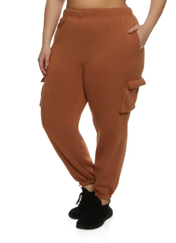 Plus Size Fleece Cargo Sweatpants sold by Rainbow