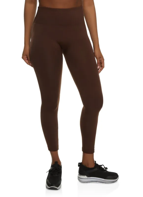 Waffle Knit Waistband Detail Leggings sold by Rainbow