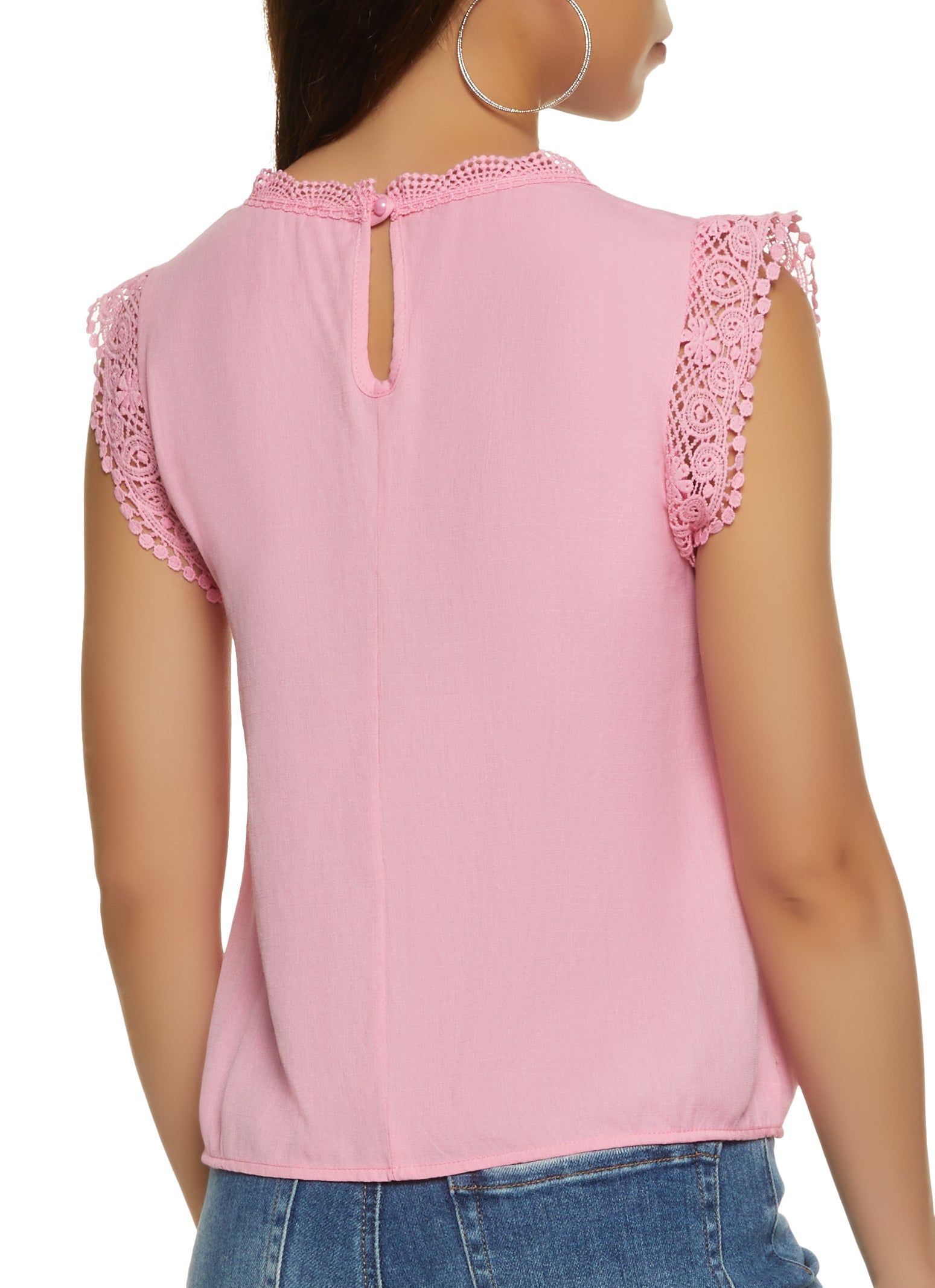 Sleeveless Crochet Trim Blouse sold by Rainbow product image thumbnail 2