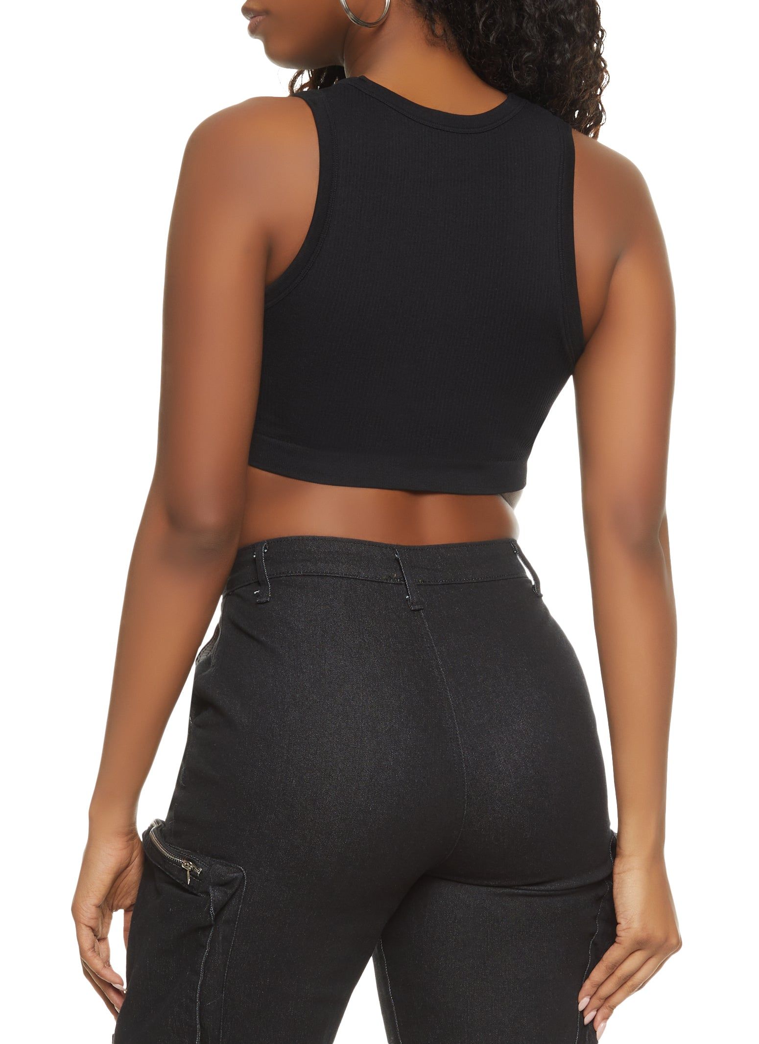 Ribbed High Neck Seamless Tank Top sold by Rainbow product image thumbnail 2