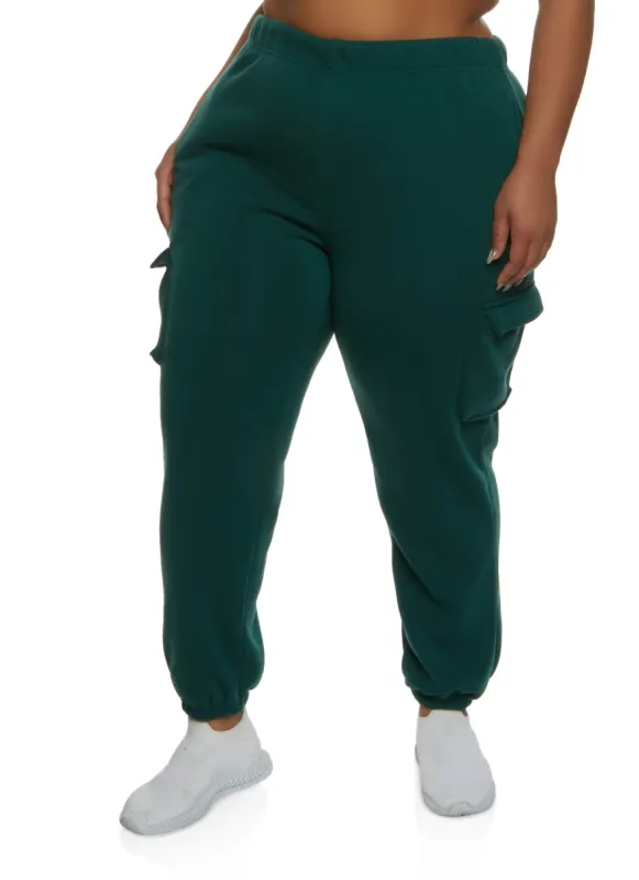 Plus Size Fleece Cargo Sweatpants sold by Rainbow