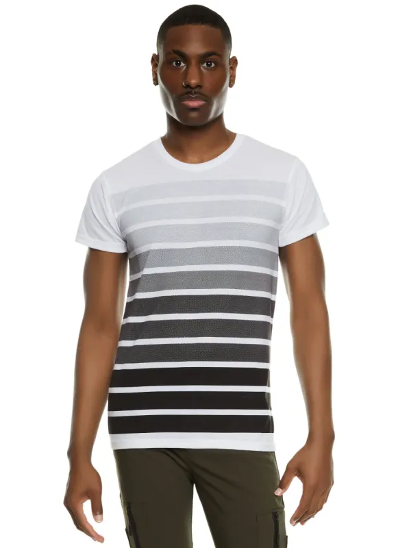 Mens Ombre Striped T Shirt sold by Rainbow