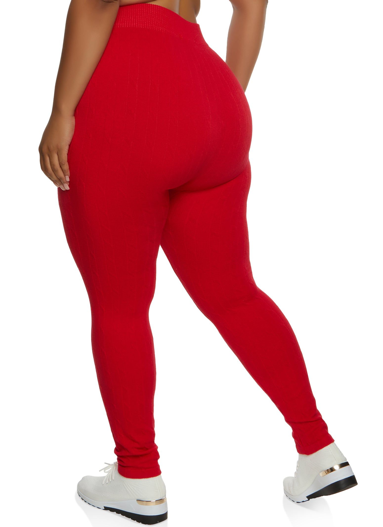 Plus Size Seamless Cable Knit Leggings sold by Rainbow product image thumbnail 2