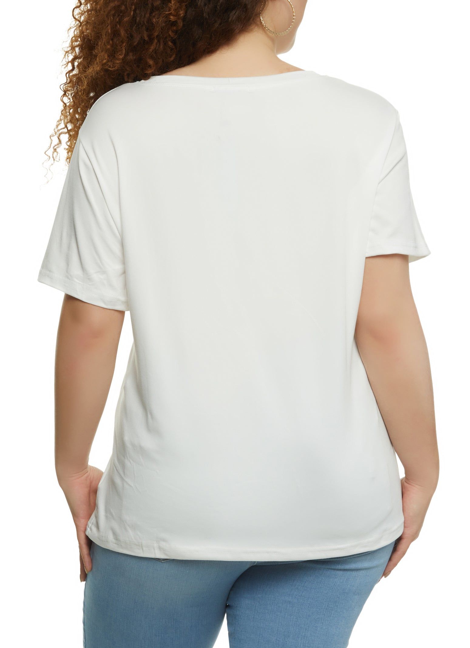 Plus Size Heart Graphic Studded Patch Tee sold by Rainbow product image thumbnail 2