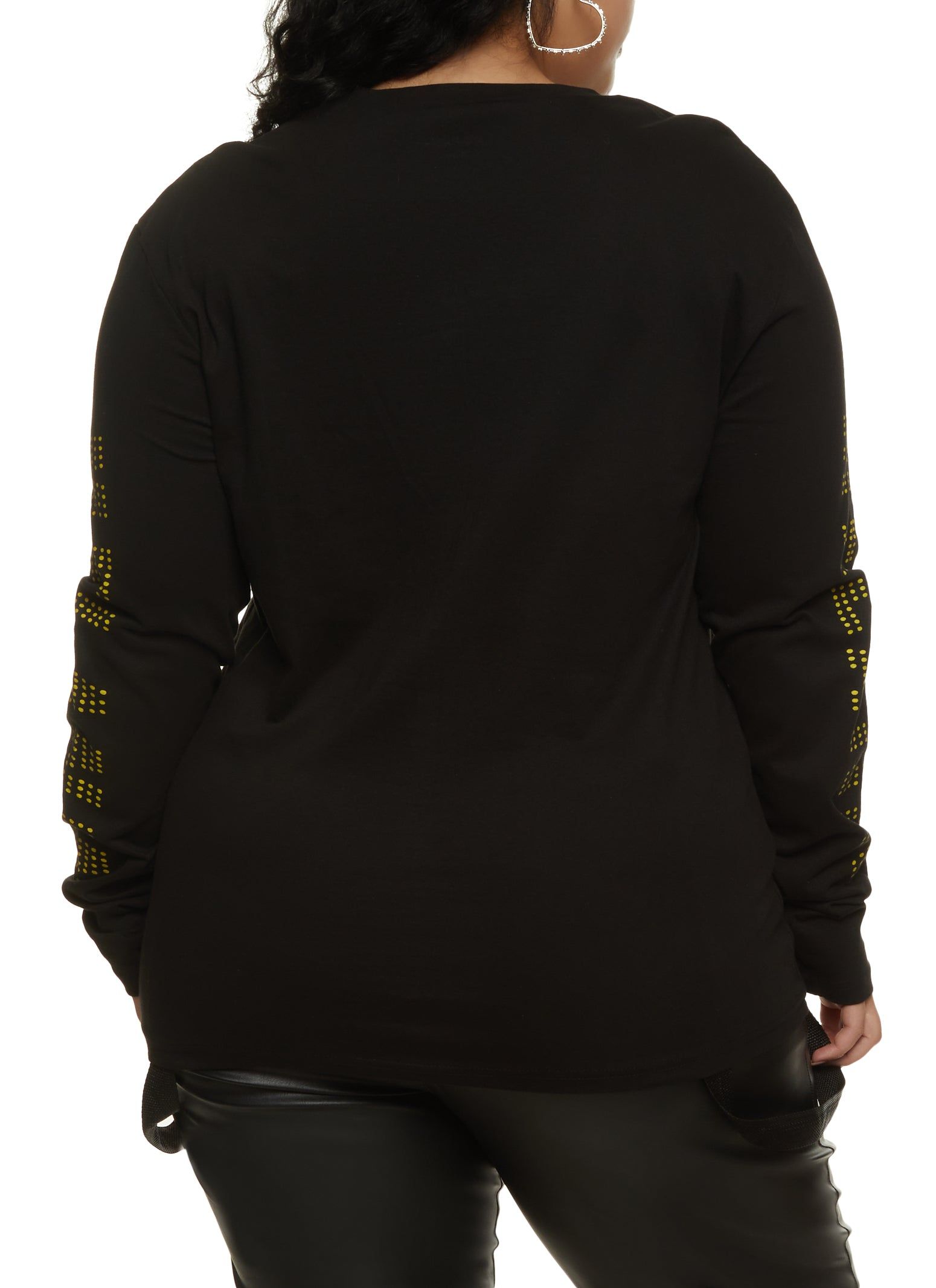 Plus Size Rhinestone Saturated With Melanin Long Sleeve Tee sold by Rainbow product image thumbnail 2