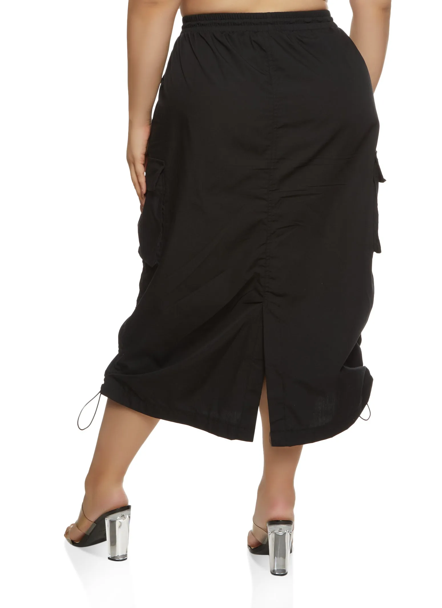 Plus Size Toggle Drawstring Utility Maxi Skirt sold by Rainbow product image thumbnail 3