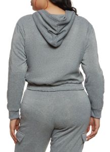Plus Size Love Cropped Graphic Hoodie sold by Rainbow