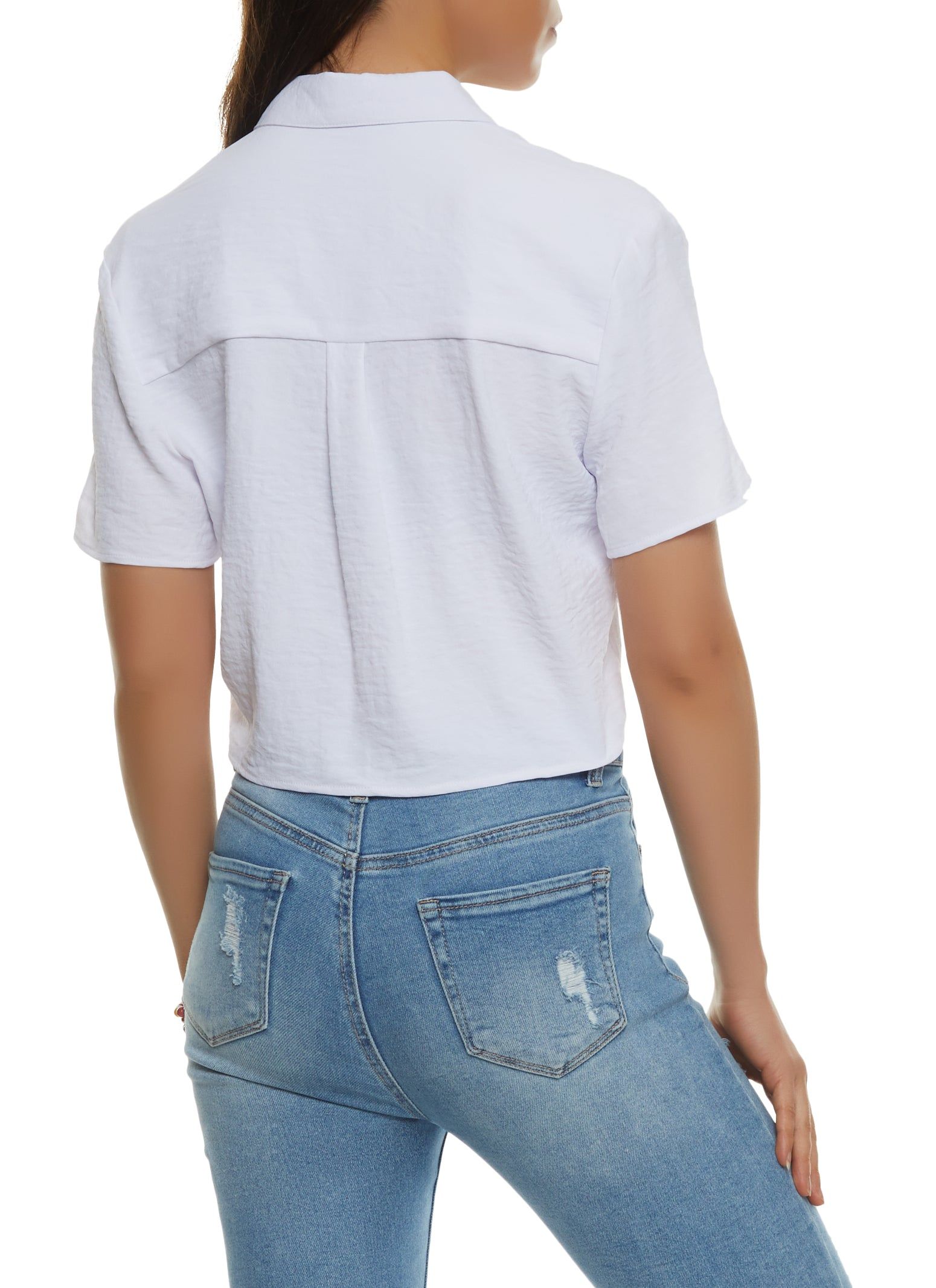 Short Sleeve Cropped Shirt sold by Rainbow product image thumbnail 2