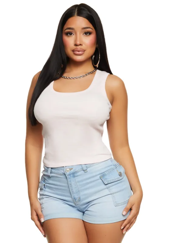 Basic Rib Tank Top sold by Rainbow