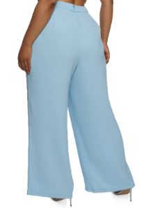 Plus Size Wide Leg Crepe Knit Dress Pants sold by Rainbow