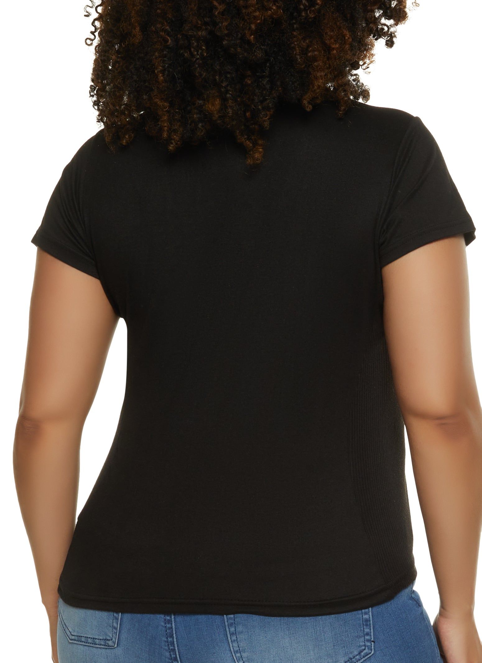 Plus Size Solid Half Zip Polo Shirt sold by Rainbow product image thumbnail 2