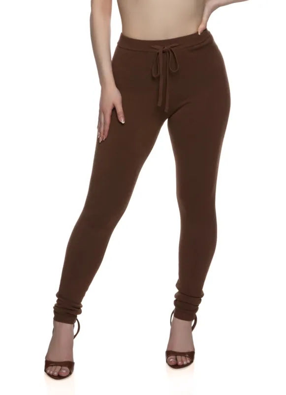 Ribbed High Waist Drawstring Leggings sold by Rainbow
