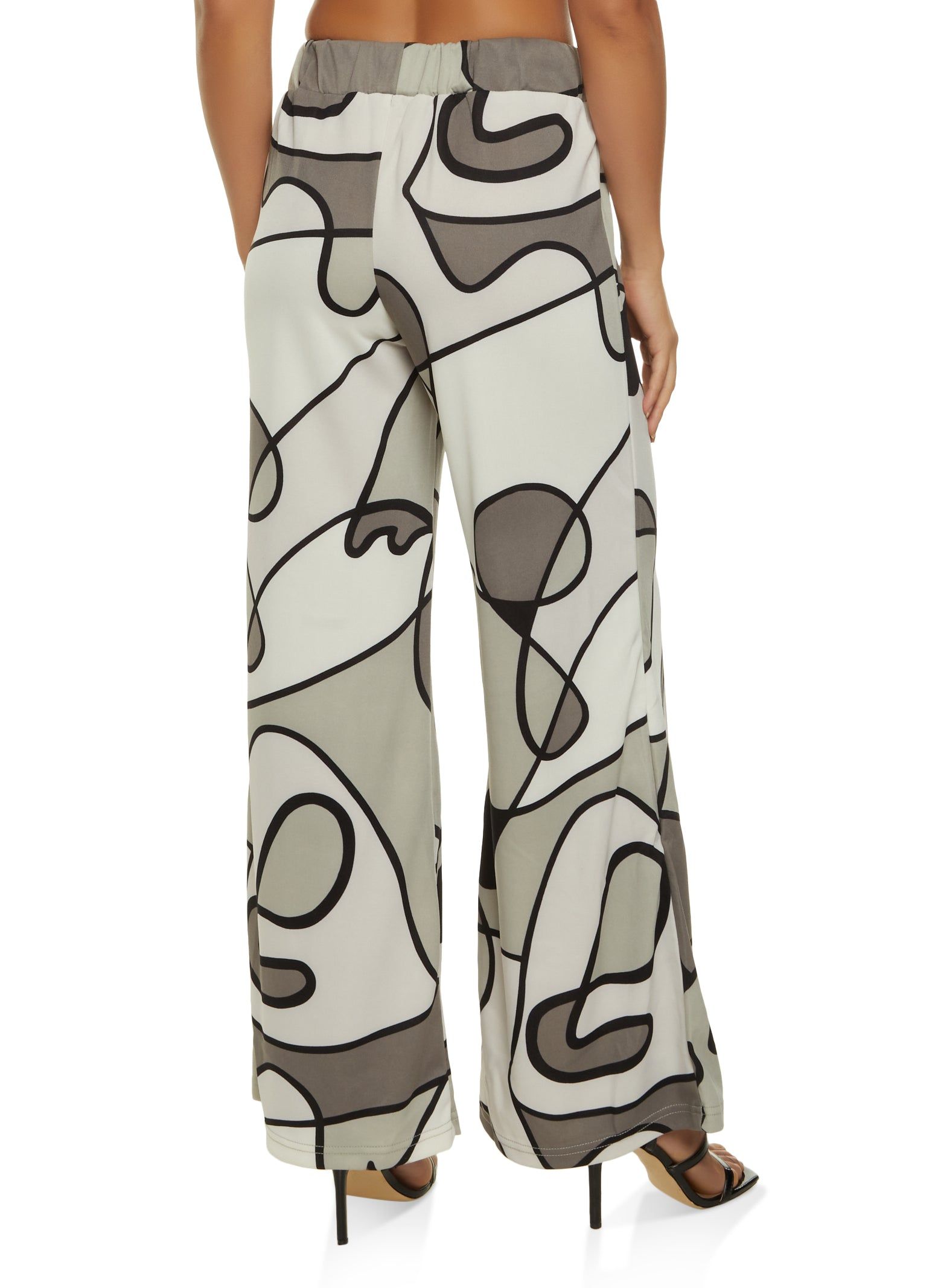 Abstract Print High Waist Wide Leg Pants sold by Rainbow product image thumbnail 3