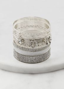 Cubic Zirconia Charm Bangles Set of 13 sold by Rainbow