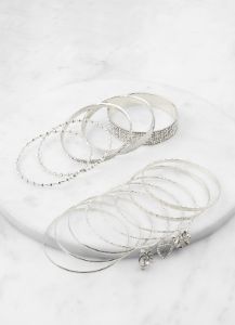Cubic Zirconia Charm Bangles Set of 13 sold by Rainbow