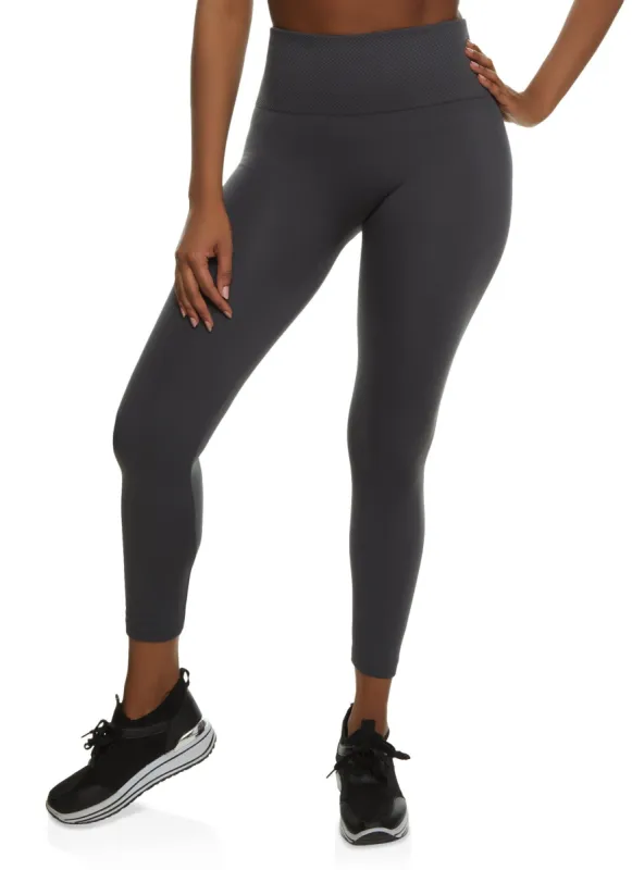 Waffle Knit Waistband Detail Leggings sold by Rainbow