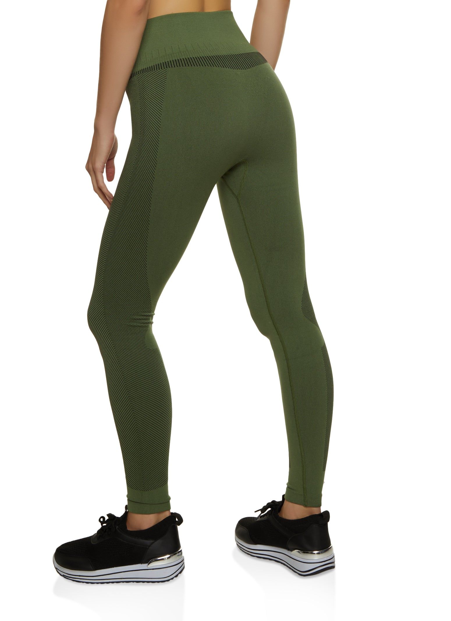 Seamless Textured Waistband Ribbed Leggings sold by Rainbow product image thumbnail 2